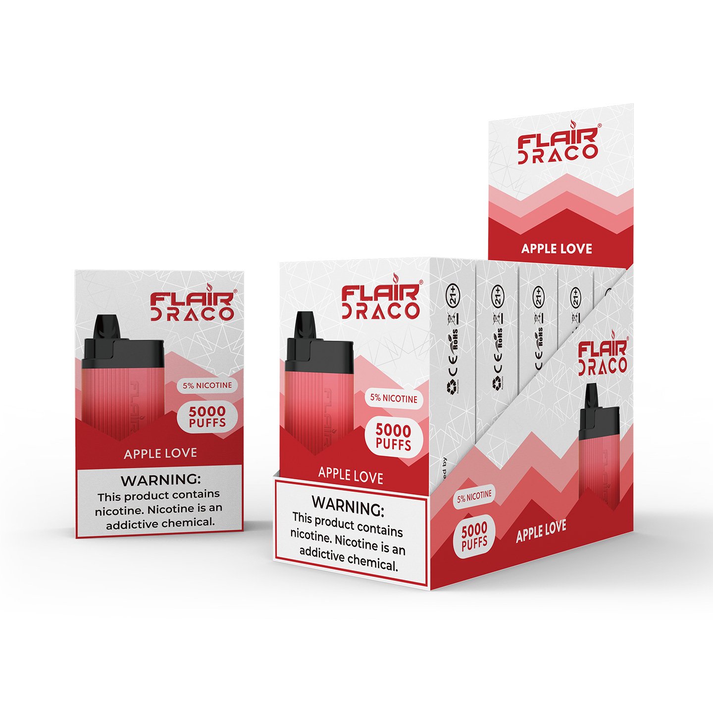 Flair Draco Dispo 5% Apple Love 5000 Puffs
