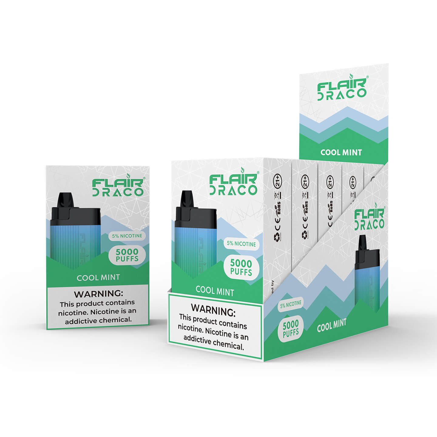 Flair Draco Dispo 5% Cool Mint 5000 Puffs