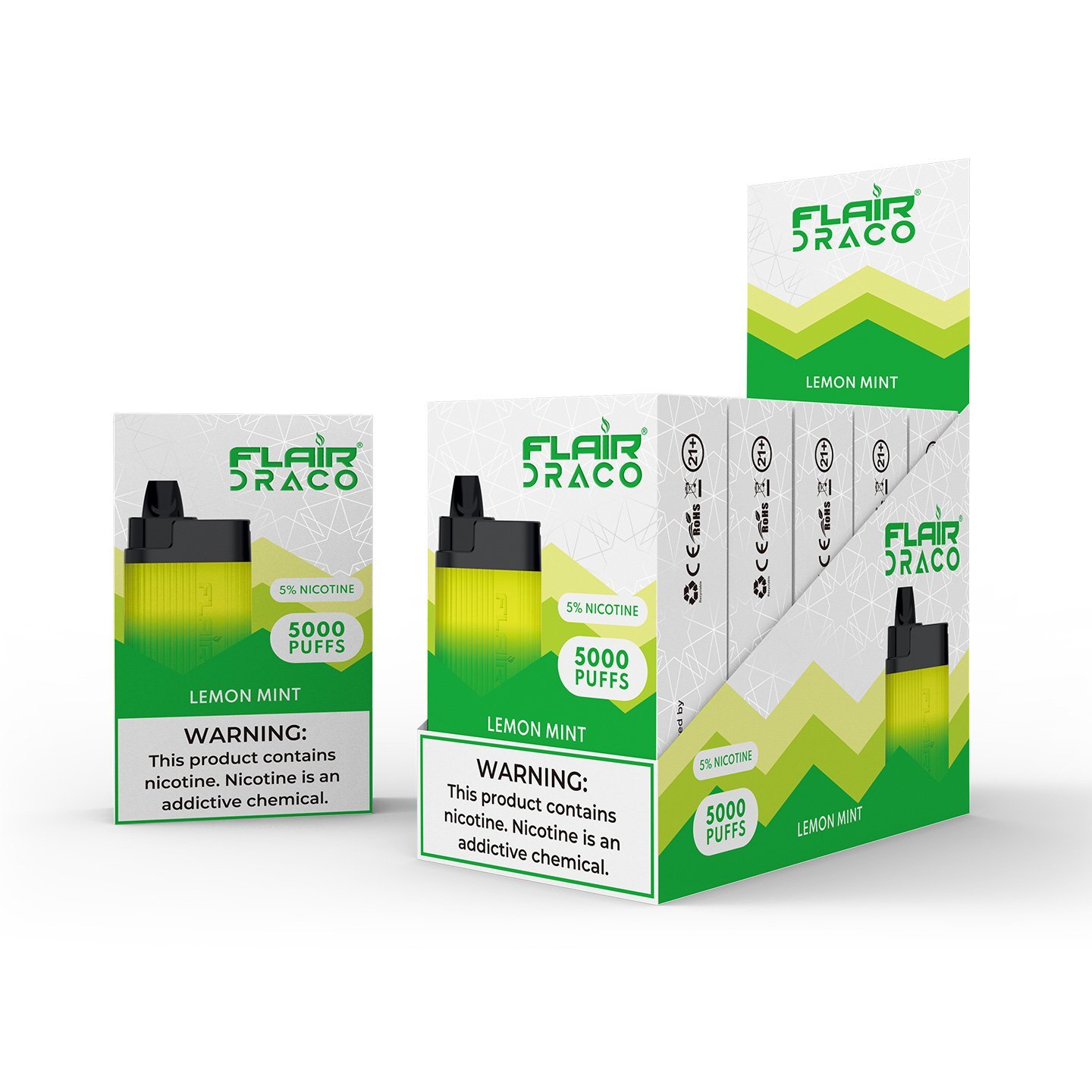 Flair Draco Dispo 5% Lemon Mint 5000 Puffs
