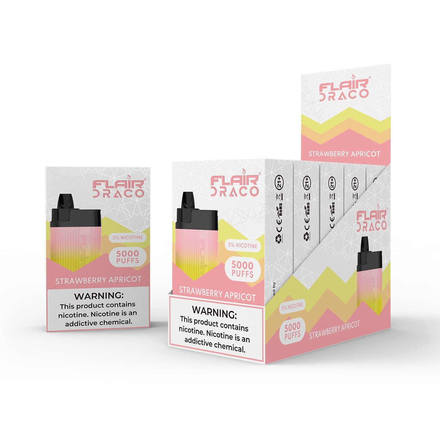 Flair Draco Dispo 5% Strawberry Apricot 5000 Puffs
