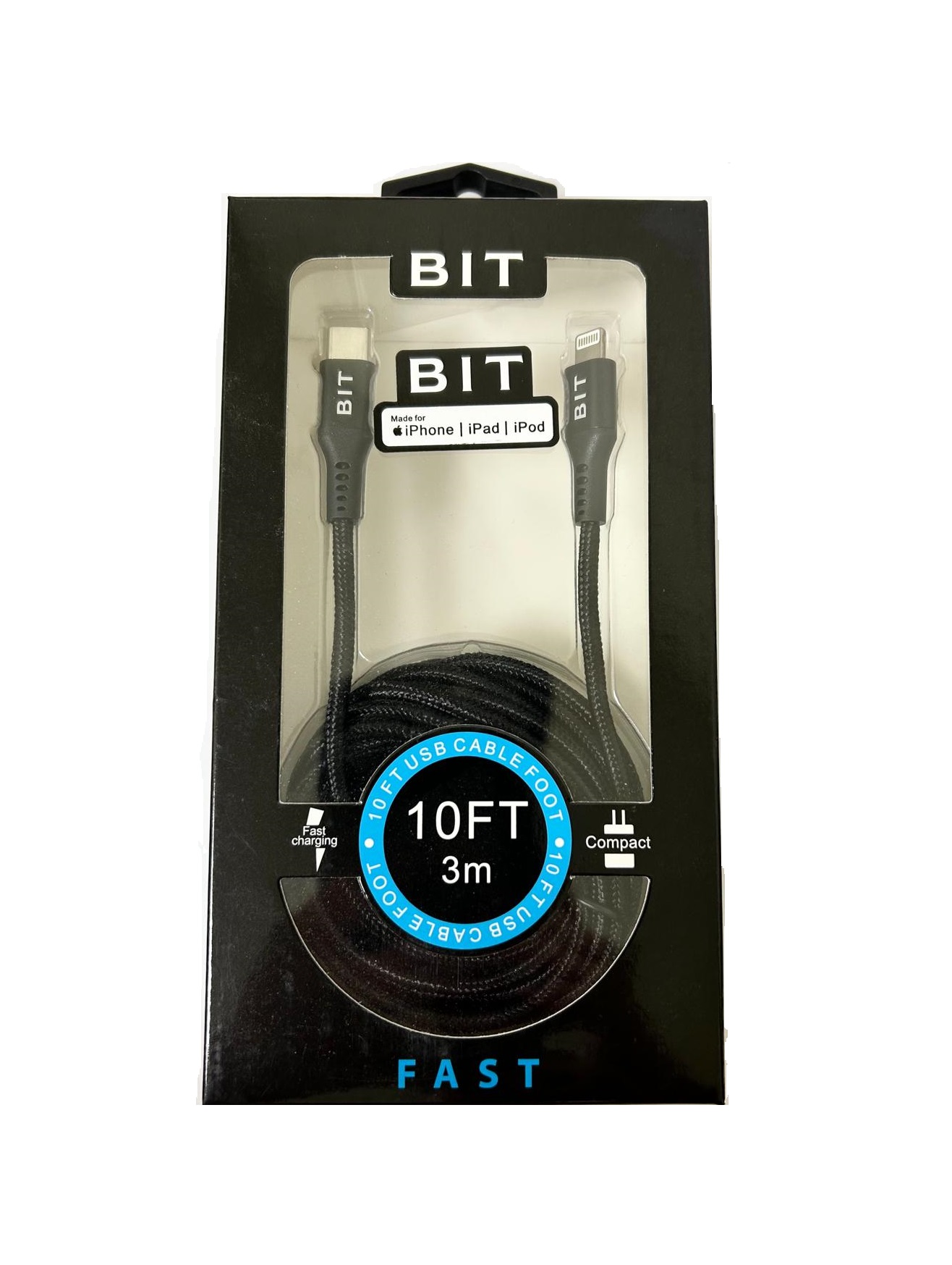BIT Type-C 2 Iphone Cable 10FT Asstd Color