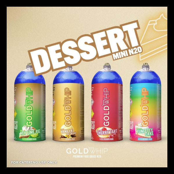 Gold Whip cream chargers Dessert 200g 20 ct